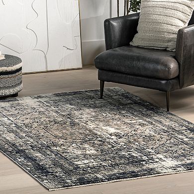 nuLOOM Charvi Distressed Medallion Area Rug