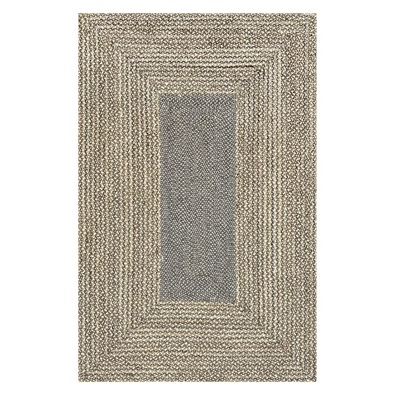 nuLOOM Draya Braided Area Rug, Black, 6Ft Rnd