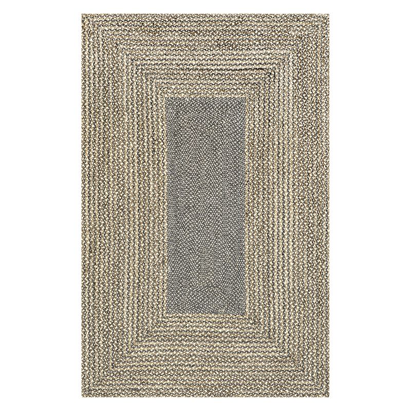 nuLOOM Draya Braided Area Rug, Black, 8Ft Rnd