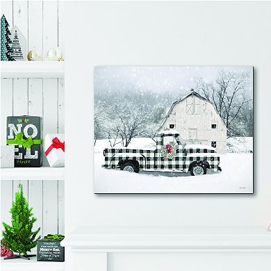 COURTSIDE MARKET Checkered Country Christmas Canvas Wall Art