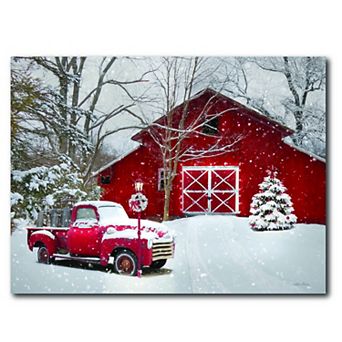 COURTSIDE MARKET Truck Full Of Sleds Canvas Wall Art