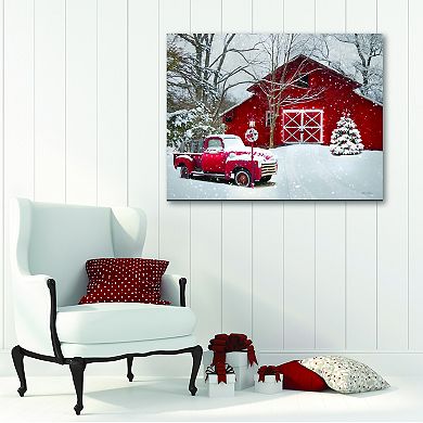COURTSIDE MARKET Truck Full Of Sleds Canvas Wall Art