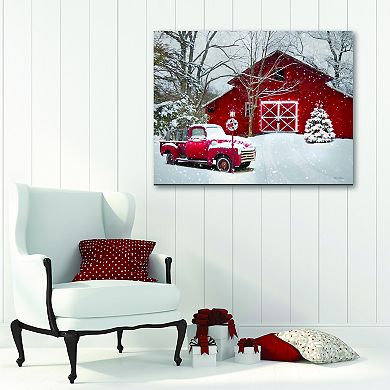 COURTSIDE MARKET Truck Full Of Sleds Canvas Wall Art