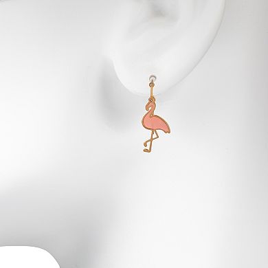 LC Lauren Conrad Flamingo Stain Glass Drop Earrings