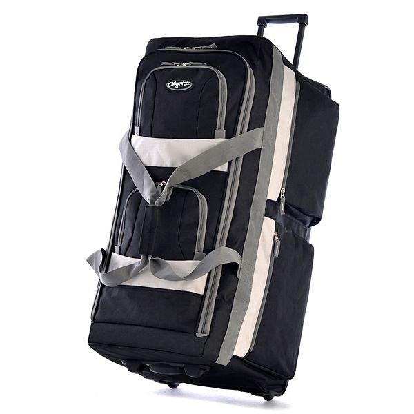 Olympia 8-Pocket Rolling Duffel - Black (29 INCH)