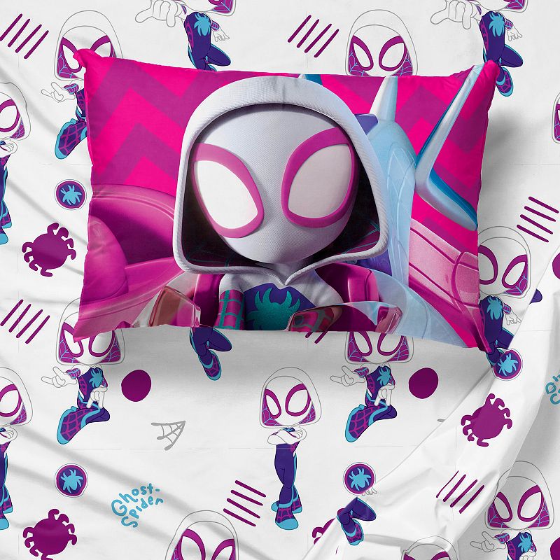 Marvel Spidey & His Amazing Friends Ghost Spidey Gwen Sheet Set, Multicolor