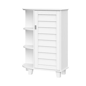 RiverRidge Home Brookfield One Door Storage Floor Cabinet with Side Shelves