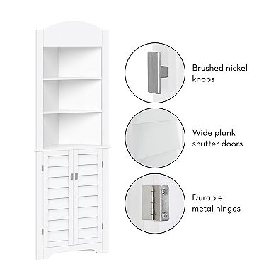 RiverRidge Home Brookfield Tall Bathroom Storage Corner Cabinet