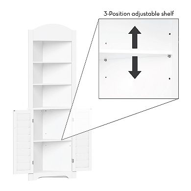 RiverRidge Home Brookfield Tall Bathroom Storage Corner Cabinet