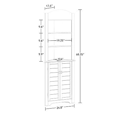 RiverRidge Home Brookfield Tall Bathroom Storage Corner Cabinet
