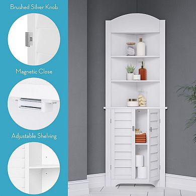 RiverRidge Home Brookfield Tall Bathroom Storage Corner Cabinet