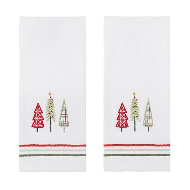 St. Nicholas Square® 2-Piece Plaid Monogram Hand Towel Set