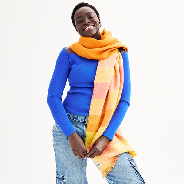 Dark Blue and Beige Reversible Scarf – Shop Sol