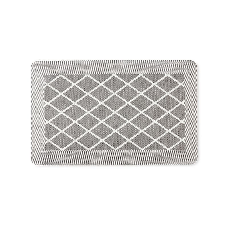 Martha Stewart Miles Modern Diamond Anti-Fatigue Air-Infused Kitchen Mat  Grey  19.6 x32