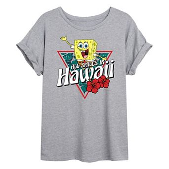 Juniors' SpongeBob SquarePants Hawaii Oversized Tee