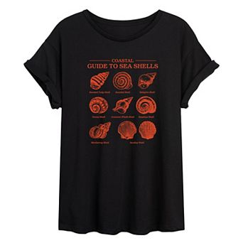 Juniors' Coastal Guide to Sea Shells Oversized Tee