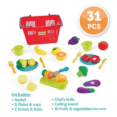 Kidoozie Just Imagine Slice 'N Play Fruits & Vegetables Shopping Set