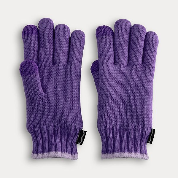 Crayola® X Kohl's Adult Solid Pop Stripe Gloves Deep Lavender BrickSeek