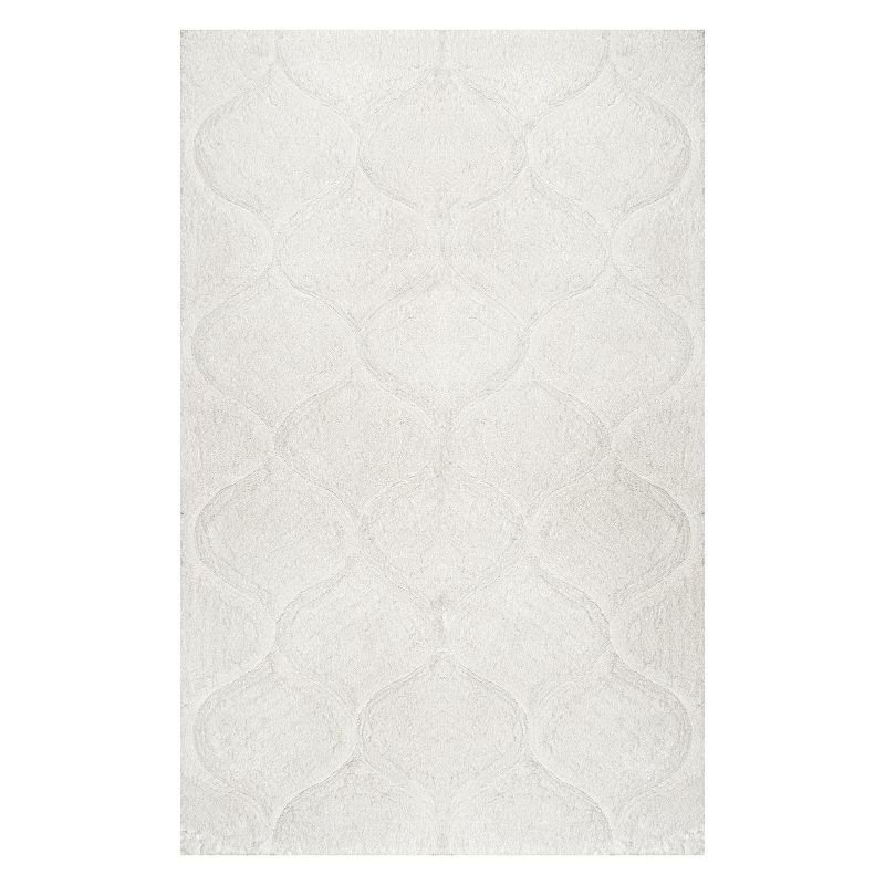 nuLOOM Elsie Contemporary Shag Area Rug, White, 8.5X11.5Ft