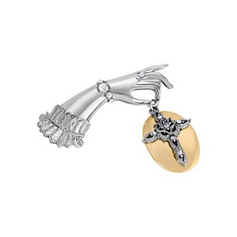 1928 Two Tone Ladies Hand With Oval Cross Pin
