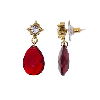 1928 Red Bead Drop Earrings