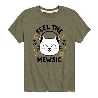 Boys 8-20 Feel the Mewsic Cat Graphic Tee
