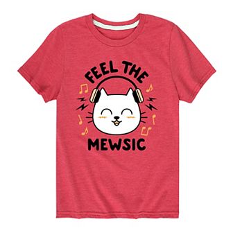Boys 8-20 Feel the Mewsic Cat Graphic Tee