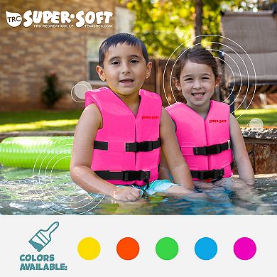 TRC Recreation Super Soft Child Life Jacket Swim Vest, Small, Flamingo Pink