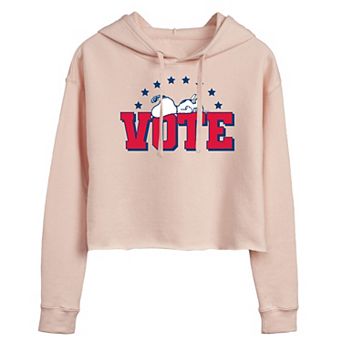 Juniors' Peanuts Vote Cropped Hoodie