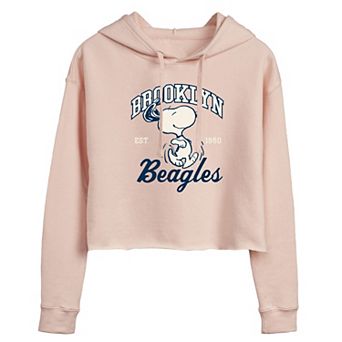 Juniors' Peanuts Brooklyn Beagles Cropped Hoodie