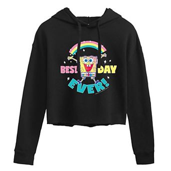 Juniors' SpongeBob SquarePants Best Day Ever Cropped Hoodie