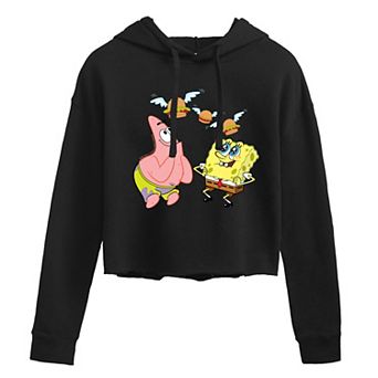 Juniors' Nickelodeon SpongeBob SquarePants Flying Hamburgers Cropped Hoodie