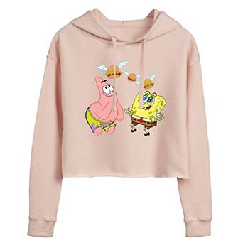 Juniors' Nickelodeon SpongeBob SquarePants Flying Hamburgers Cropped Hoodie