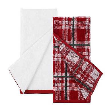 St. Nicholas Square 2-Piece Plaid Monogram Hand Towel Set