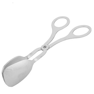 Family Kitchen Restaurant Stainless Steel Salad Server Mixing Tong Silver Tone
