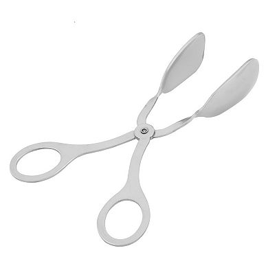 Family Kitchen Restaurant Stainless Steel Salad Server Mixing Tong Silver Tone