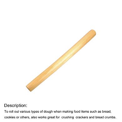 Kitchen Wooden 15.8" X 1.1" Flour Rolling Stick Pin Beige