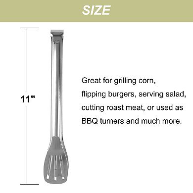 Kitchen Tongs Stainless Steel Barbecue Cooking Grilling Tongs 11"