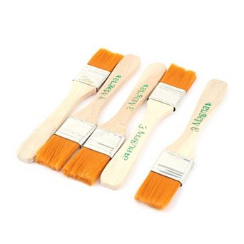 5 pc Bbq Sauce Basting Brush For Roasting Grilling Cooking Or Cleaning Brush Orange And Wood Color