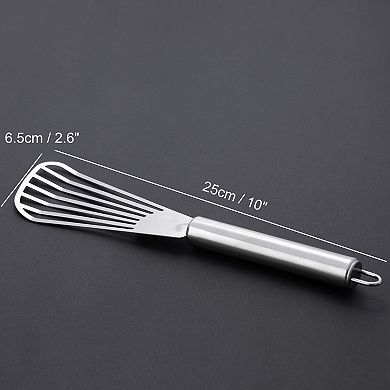 Stainless Steel Slotted Kitchen Spatula Barbecue Turner Shovel 4 Pcs Silver Tone