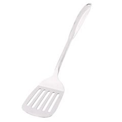 Household Kitchen Cooking Tool Slotted Design Egg Pancake Turner Spatula - Silver Tone