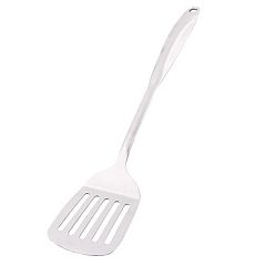 Household Kitchen Cooking Tool Slotted Design Egg Pancake Turner Spatula - Silver Tone