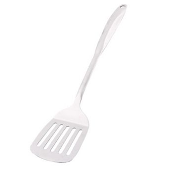 Household Kitchen Cooking Tool Slotted Design Egg Pancake Turner Spatula Silver Tone