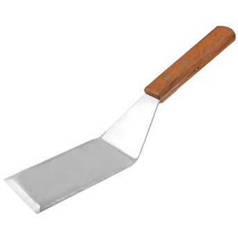 Wood Handle Stainless Steel Smooth Wide Spatula 11.2" Long Silver Tone And Brown