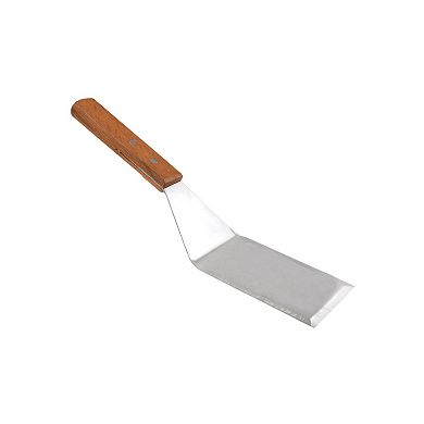 Wood Handle Stainless Steel Smooth Wide Spatula 11.2" Long
