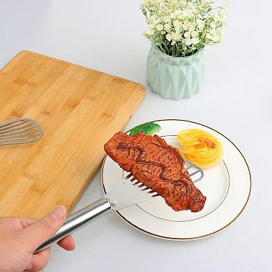 2pcs Stainless Steel Cooking Spatula Frying Fish Slotted Pancake Turner Silver Tone