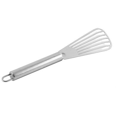 Stainless Steel Slotted Home Kitchen Spatula Barbecue Turner Shovel Silver Tone