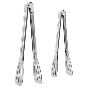 Kitchen Steak Pliers Barbecue Supplies Buffet Clips Food Utility Tongs 2 pc Silver Tone