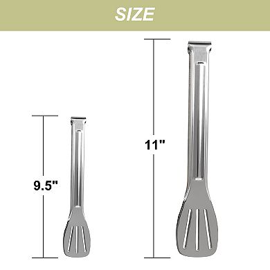 Kitchen Steak Pliers Barbecue Supplies Buffet Clips Food Utility Tongs 2Pcs Silver Tone