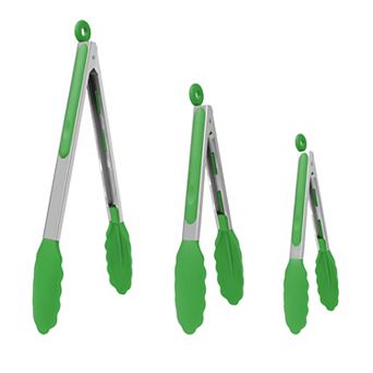 Stainless Steel Kitchen Tongs with Silicone Grips Set 3 pc